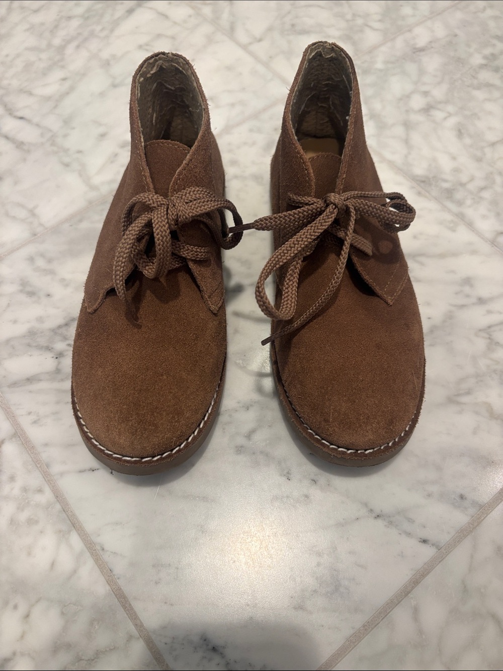 Crewcuts Brown Suede Lace-Up Kids Boots